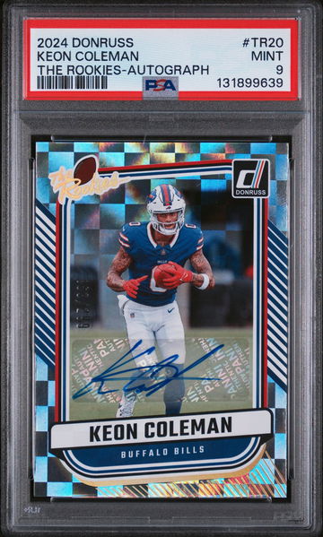 2024 Panini Donruss the Rookies Autographs Keon Coleman #TR20 PSA 9