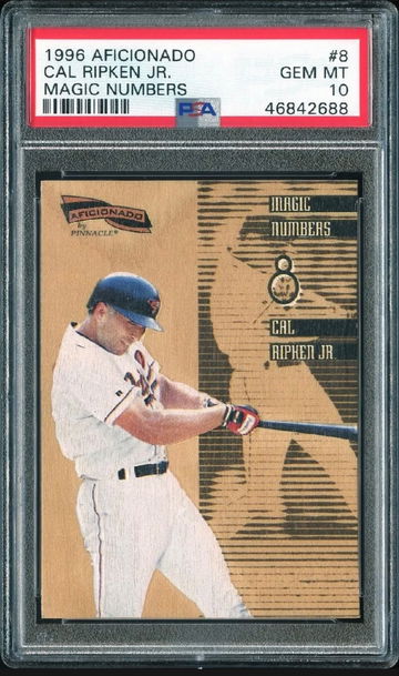  1996 Pinnacle Aficionado Magic Numbers #8 Cal Ripken PSA 10 GEM MINT Orioles