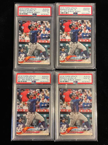 2018 TOPPS UPDATE RONALD ACUNA JR RC LOT (4) PSA 10 GEM MINT