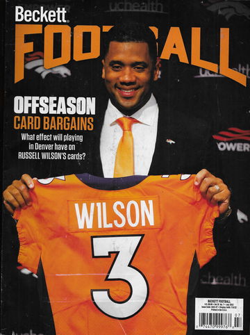 Beckett Football Card Monthly Price Guide Magazine July 2022 Russell Wilson Denver Broncos