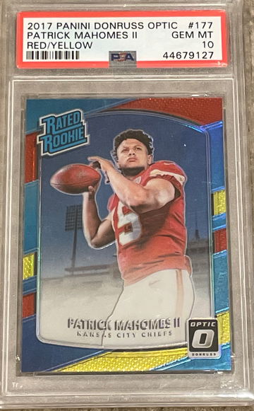 2017 Patrick Mahomes Optic Rookie Red Yellow PSA 10