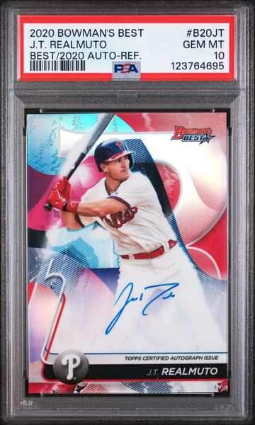 2020 Bowman's Best Best of '20 Autographs Refractor J.T. Realmuto #B20JT PSA 10