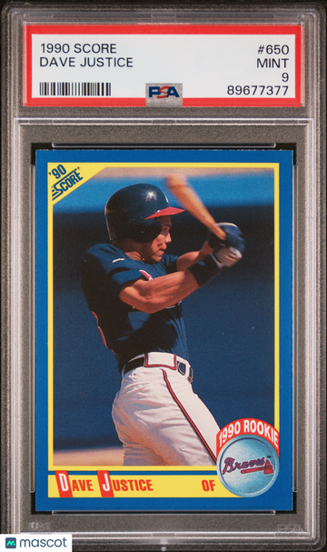 1990 Score Dave Justice #650 PSA 9