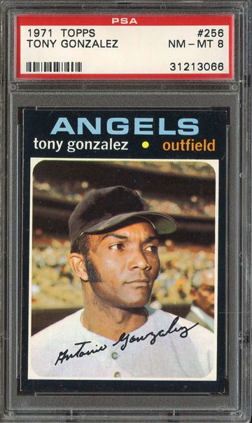 1971 TOPPS #256 TONY GONZALEZ PSA 8