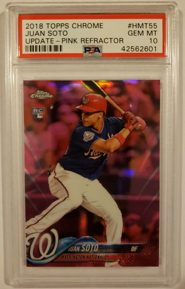 2018 Topps Chrome Update Juan Soto Pink Refractor HMT55 PSA 10