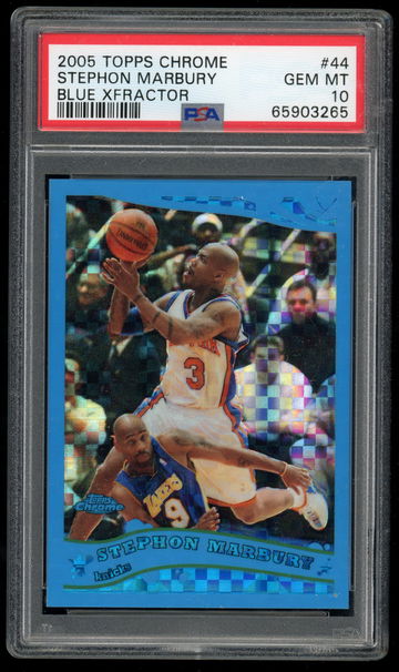 2005 Topps Chrome #44 Stephon Marbury Blue X-Fractor /90 PSA 10 Pop 1