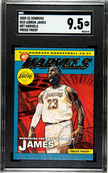 2020-21 Donruss #15 LeBron James Net Marvels Press Proof SGC 9.5