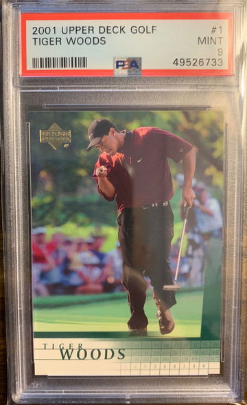 2001 Upper Deck Tiger Woods Rookie RC PSA 9
