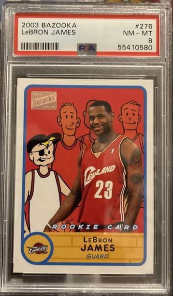 Lebron James Bazooka Rookie RC #276 PSA 8