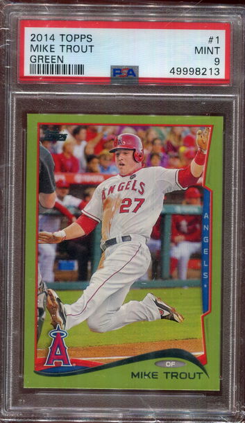 2014 Topps #1 Mike Trout Green Variation PSA 9 MINT