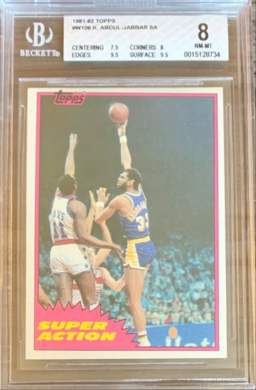 1981-82 Topps Basketball Card Kareem Abdul-Jabbar #106 WEST - Graded BGS 8 NM-MT