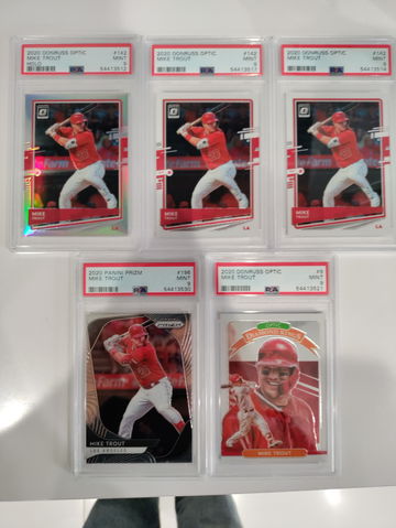 2020 Donruss Optic & Prizm Mike Trout Psa 9 lot. One Optic is a Holo