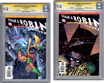 ALL STAR BATMAN & ROBIN #1-2 CGC-SS 9.8-9.8 SIG JIM LEE ROBIN CVR + MILLER VAR 2005