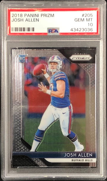 JOSH ALLEN 2018 PANINI PRIZM PSA 10 BASE RC