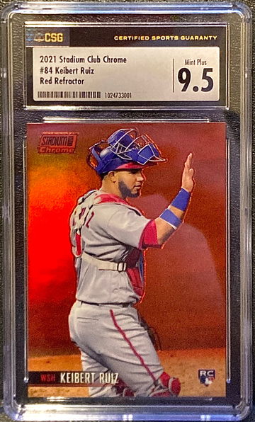 2021 Topps Stadium Club Chrome #84 Keibert Ruiz RC Red Refractor /5 CSG 9.5
