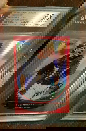 Tom Murphy 2013 Bowman Chrome RC Red Refractor /5 BGS 9.5 GEM Mint Mariners Uni#