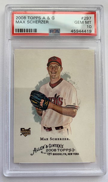 Max Scherzer- 2008 Allen and Ginter- Rookie- RC- PSA 10