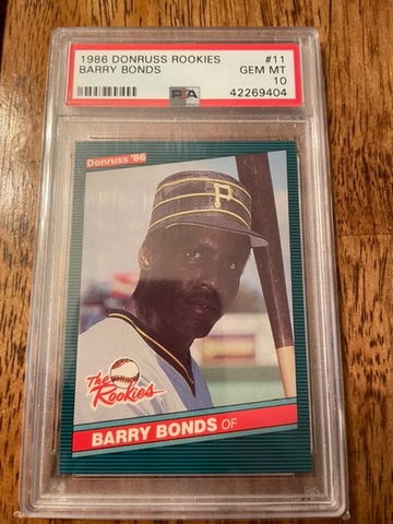 Barry Bonds 1986 Donruss Rookies PSA 10