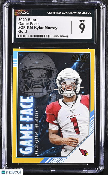 2020 Score Kyler Murray #GF-KM Gold Game Face CGC 9