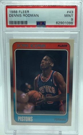 1988 Fleer #43 Dennis Rodman RC PSA 9 Mint