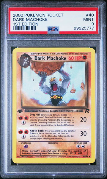 2000 Pokemon Team Rocket 1st Edition Dark Machoke #40 PSA 9