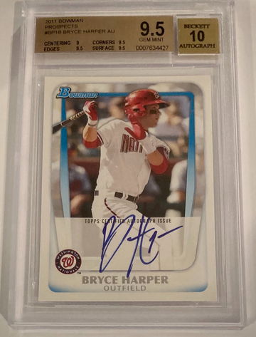 2011 Bowman Bryce Harper Prospect Auto BGS 9.5 