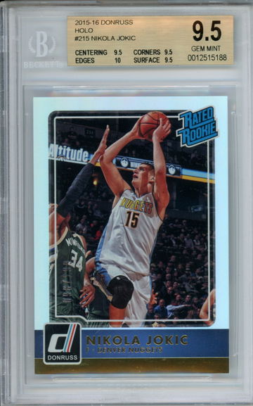 2015 DONRUSS HOLO #98/199 NIKOLA JOKIC BGS 9.5 TRUE GEM+