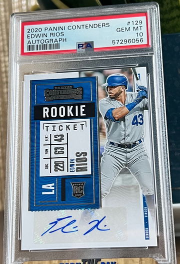 Edwin Rios 2020 CONTENDERS ROOKIE TICKET AUTOGRAPH RC #129 PSA 10 Gem Mint Auto!