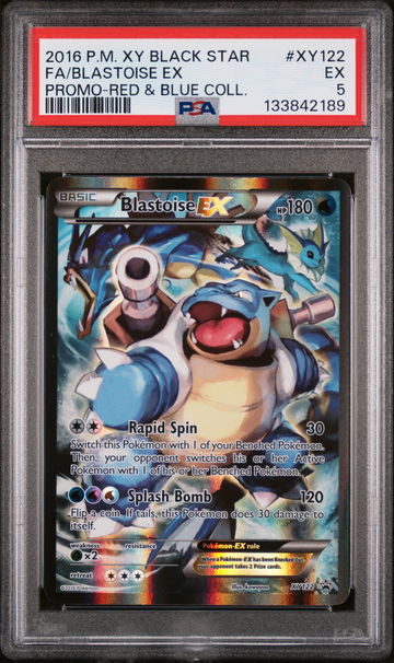 2014 Pokemon Blastoise Ex Promo Red and Blue Collection Blastoise Ex #XY122 PSA 5