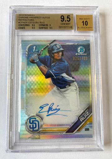 ESTEURY RUIZ REFRACTOR AUTO!! Bowman Chrome 1st! BGS 9.5!! #325/499!!
