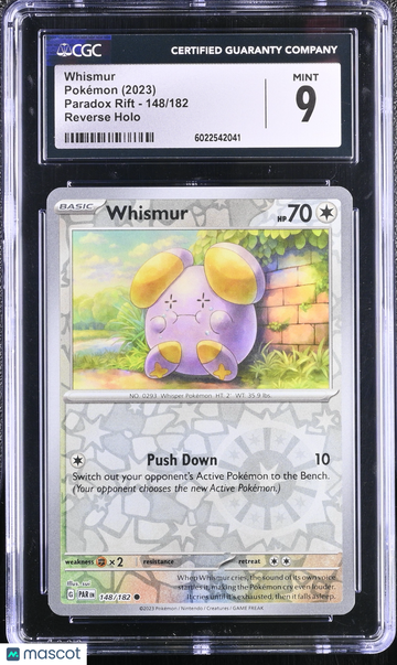2023 Pokémon Paradox Rift Whismur Reverse Holo CGC 9 #148/182