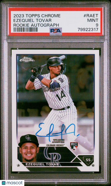 2023 Topps Chrome Rookie Autograph Ezequiel Tovar #RAET PSA 9