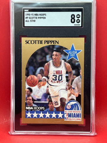 1990-91 NBA HOOPS SCOTTIE PIPPEN #9 ALL STAR SGC 8
