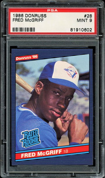 1986 Donruss #28  Fred McGriff  RC  HOF  PSA 9
