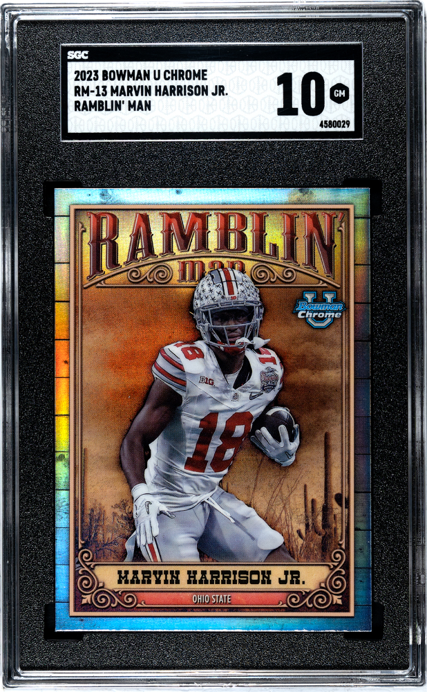 Marvin Harrison Jr. 2023 Bowman University Chrome Ramblin' Man SGC10 GEM MT