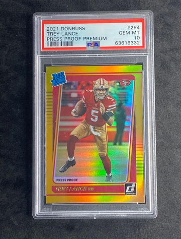 2021 Panini Donruss 254 Trey Lance Press Proof Premium PSA 10
