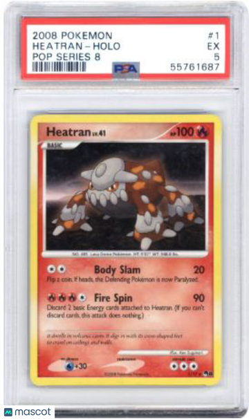 2008-09 Pokemon Pop Series 8 Heatran Holo Serbian Pop Series 8 PSA 5 #1