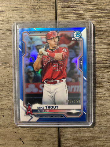2021 Bowman Chrome Mike Trout Blue Refractor (140/150)