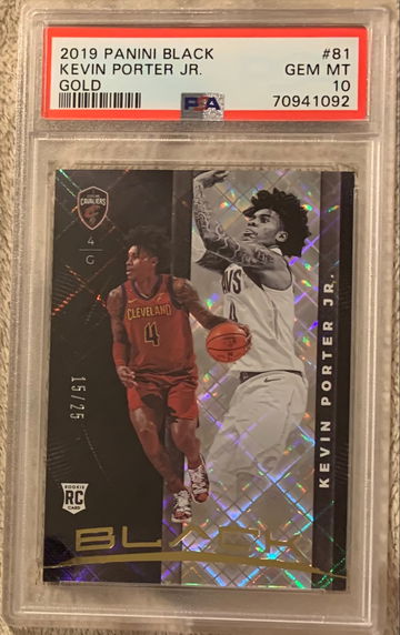2019 Panini Black Kevin Porter 81 Gold /25 PSA 10