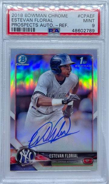 Estevan Florial 2018 Bowman Chrome Auto Refractor /499 #CPAEF PSA 9