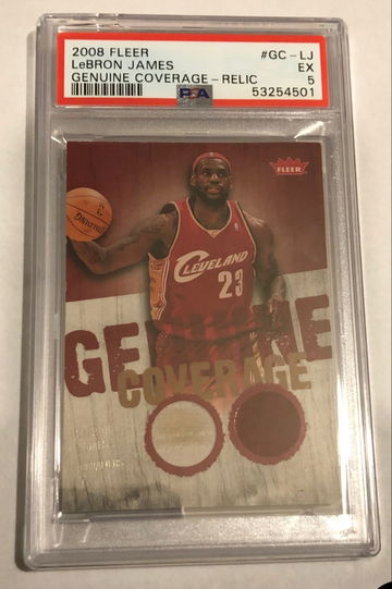 2008 Fleer Game Used Dual Jersey LeBRON JAMES PSA 5