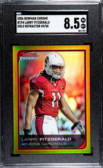 2006 Bowman Chrome Larry Fitzgerald Gold Refractor/50