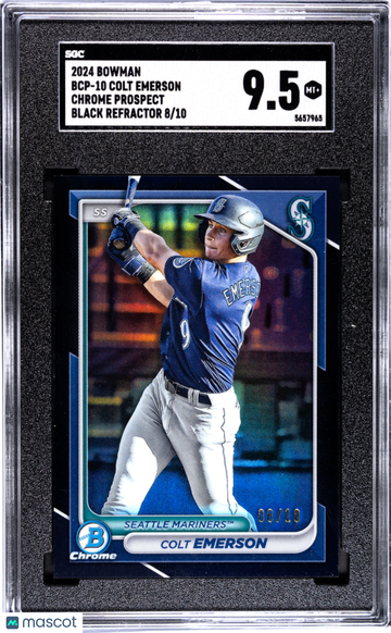 2024 Bowman Colt Emerson #BCP-10 CHR. Pros. Black Refractor SGC 9.5