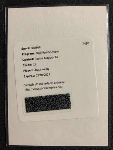 2020 Panini Orgins Chase Young Rookie Autographs
