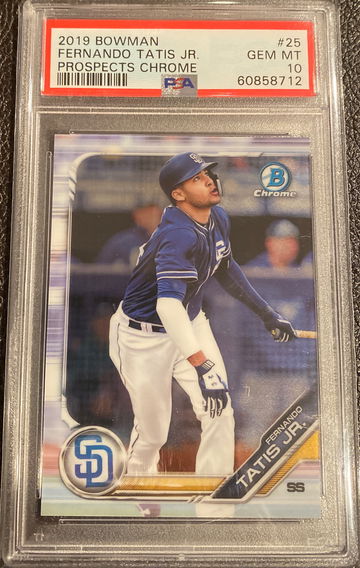 2019 bowman chrome Fernando tatis jr bcp 25 gem mint 10 psa 