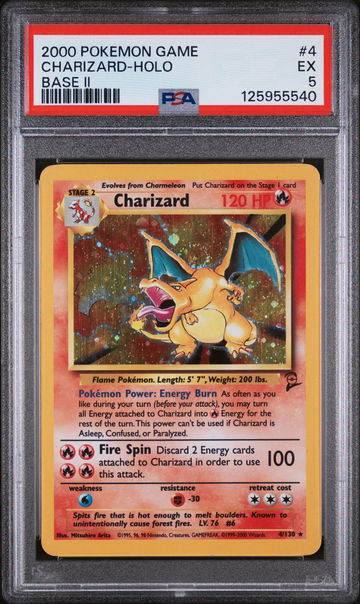 2000 Pokemon Base Set 2 Holo Charizard #4 PSA 5