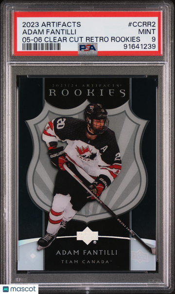 2023 Upper Deck Artifacts 2005-06 Clear Cut Retro Rookies Adam Fantilli #CCRR2 PSA 9