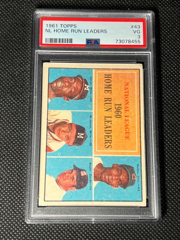 1961 Topps N.L. Home Run Leaders (Banks, Aaron, Mathews, Boyer) PSA 3 - Brand New Slab