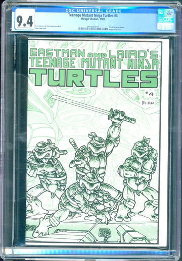 Teenage Mutant Ninja Turtle #4 (1985) CGC 9.4; O/w to white pages; Kevin Eastman
