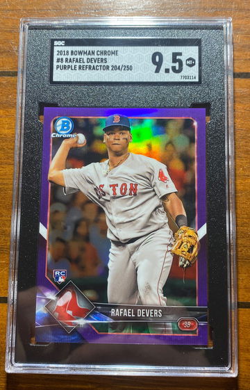 2018 bowman chrome Rafael Devers purple /250 SGC 9.5